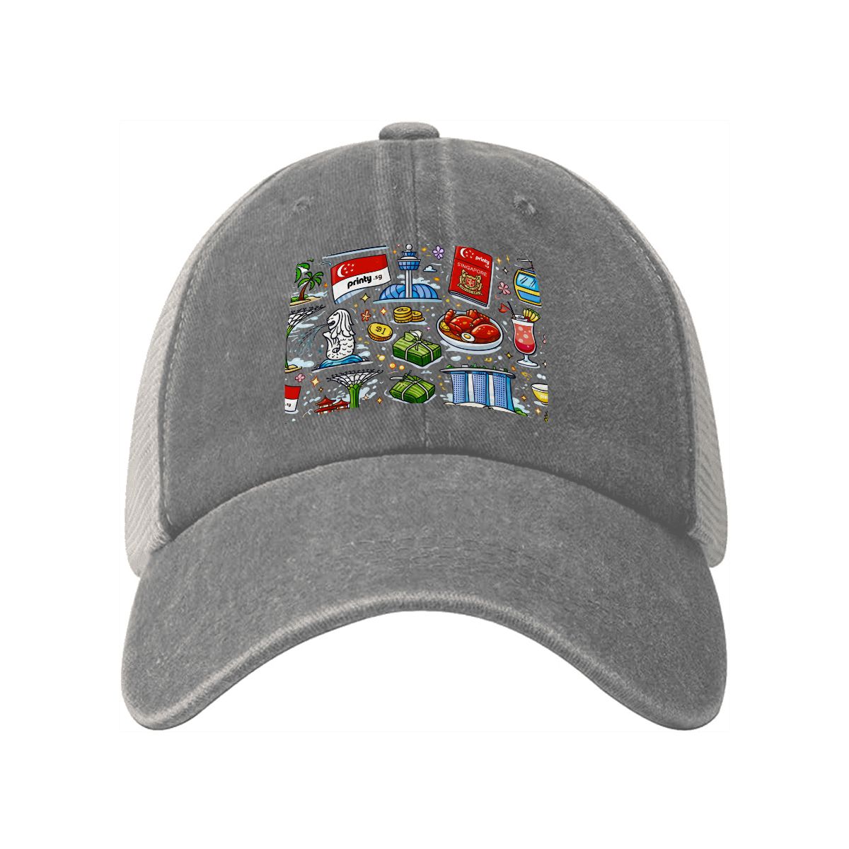 Custom Washed Denim Mesh Cap