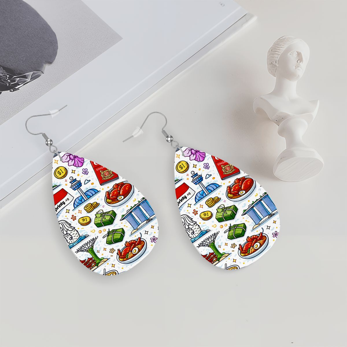 Custom Leather Teardrop Earrings