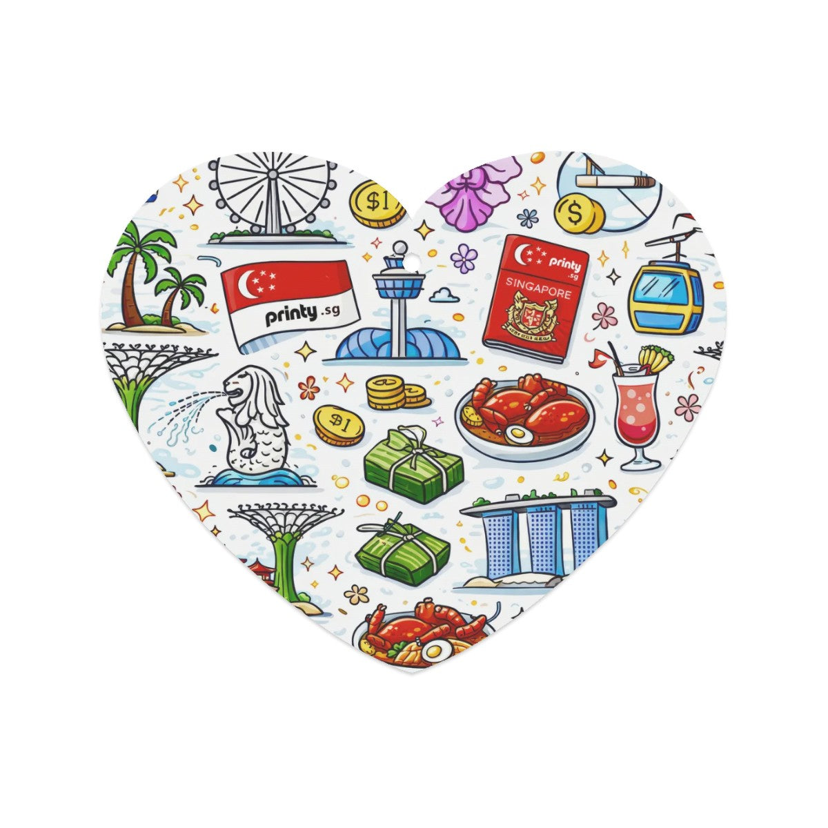 Custom Heart Shape Car Air Freshener Cards 6 pcs