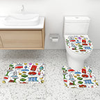 Custom Bathroom Rugs Set with Shower Curtain 4 pcs