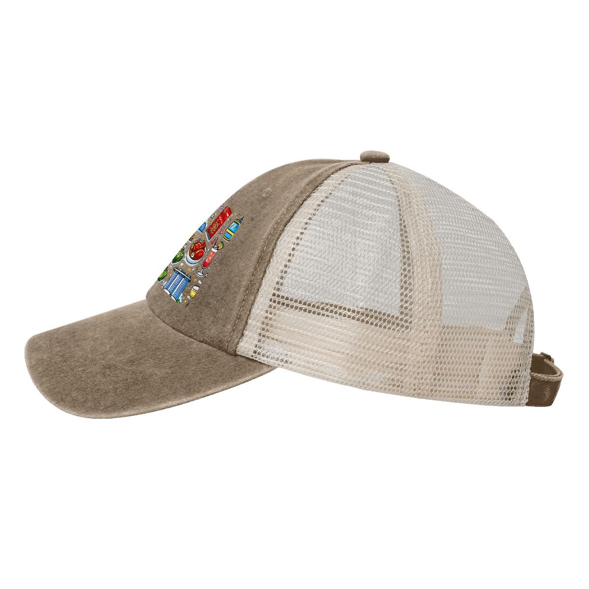 Custom Washed Denim Mesh Cap