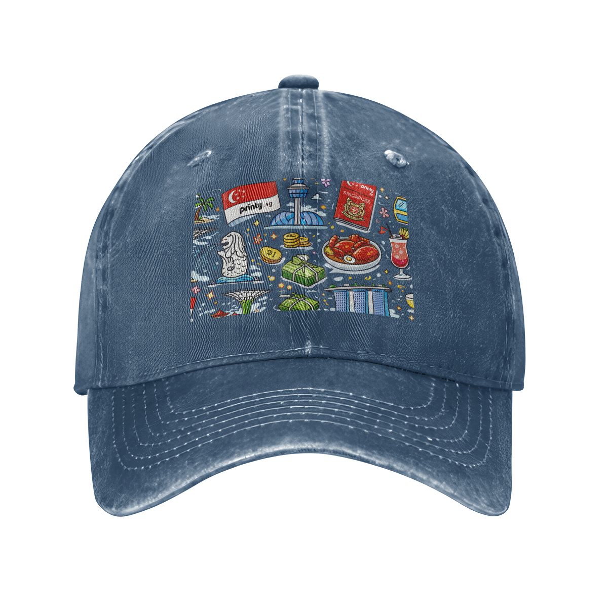 Custom Unisex Washed Denim Baseball Cap