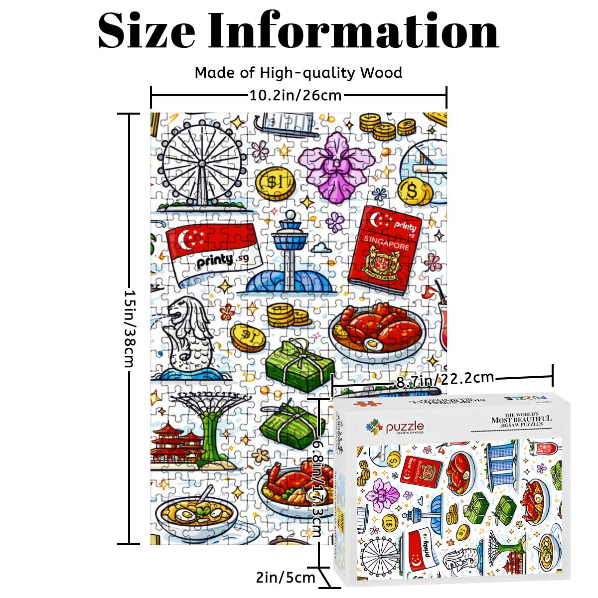 Custom Wooden Jigsaw Puzzles 300 pcs (Vertical)