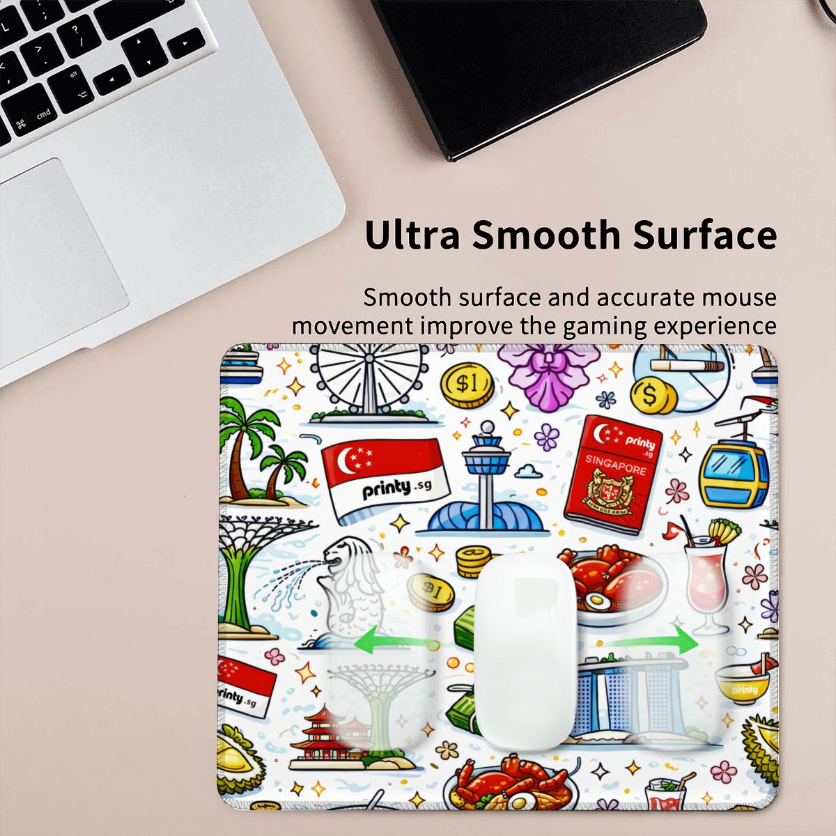 Custom Mouse Pad with Rubber Lock Edge