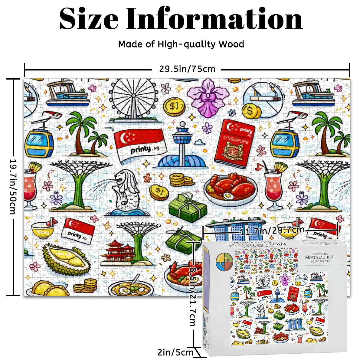 Custom Wooden Jigsaw Puzzles 1000 pcs (Horizontal)
