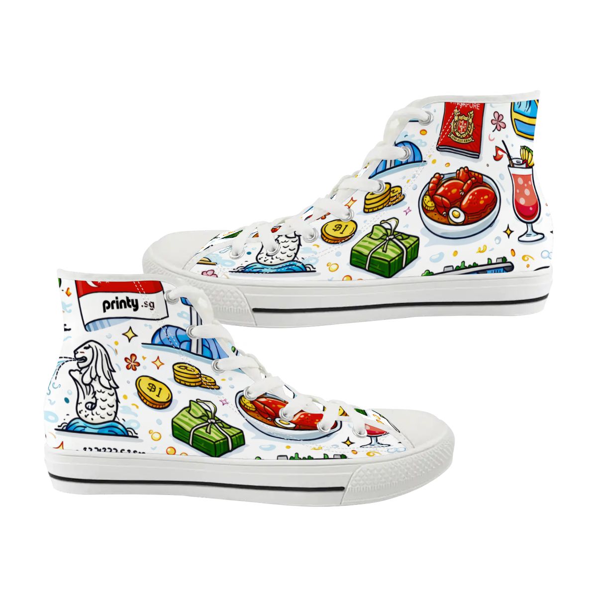 Custom Women's High Top Canvas Shoes Customized Tongue
