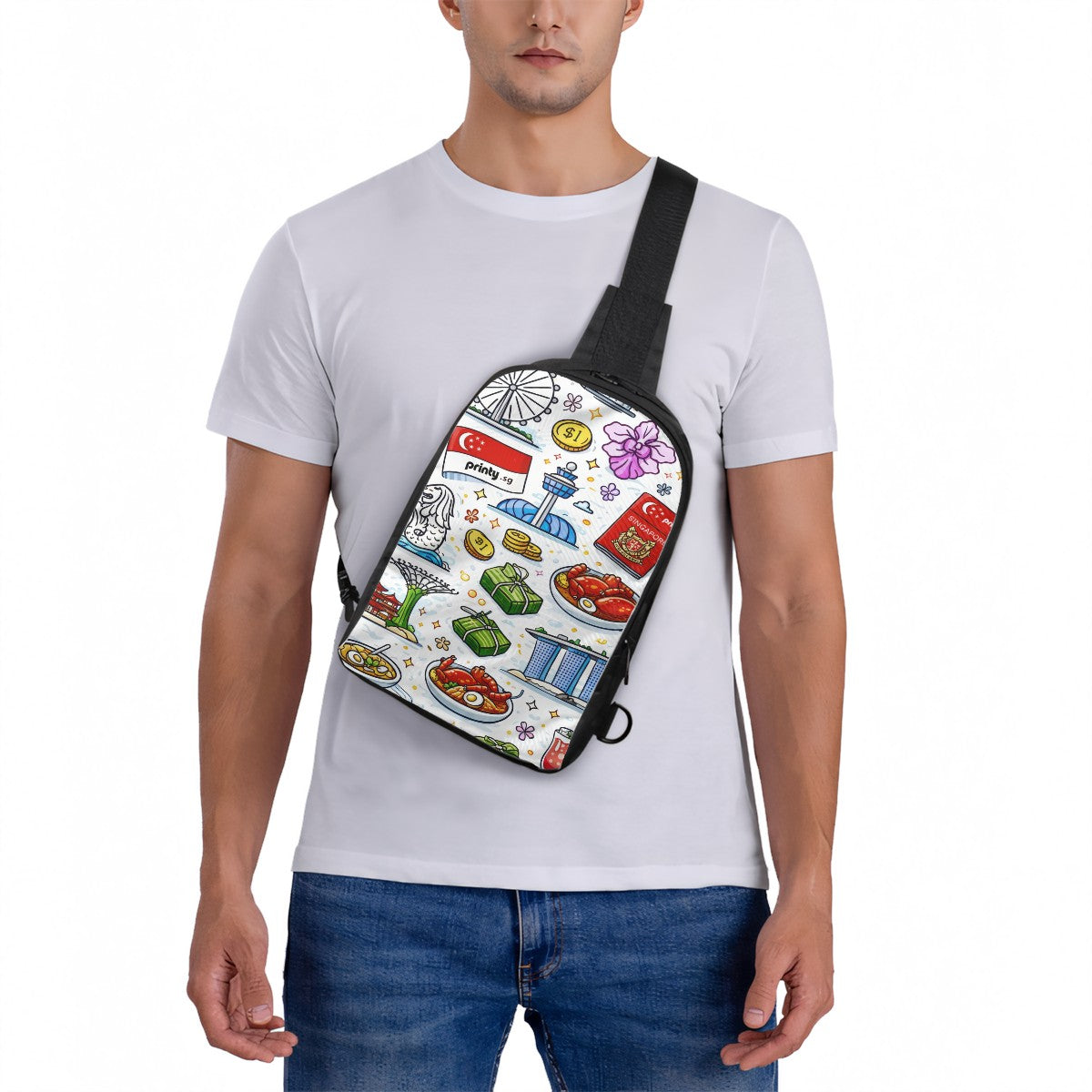 Custom Double Layer CrossBody Bag Chest Bag