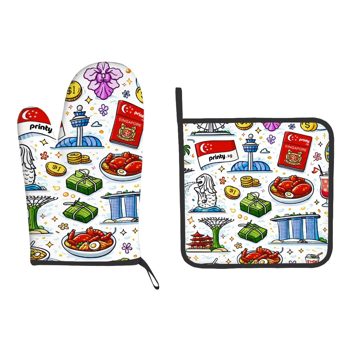 Custom Oven Mitts and Pot Holders Set of 2