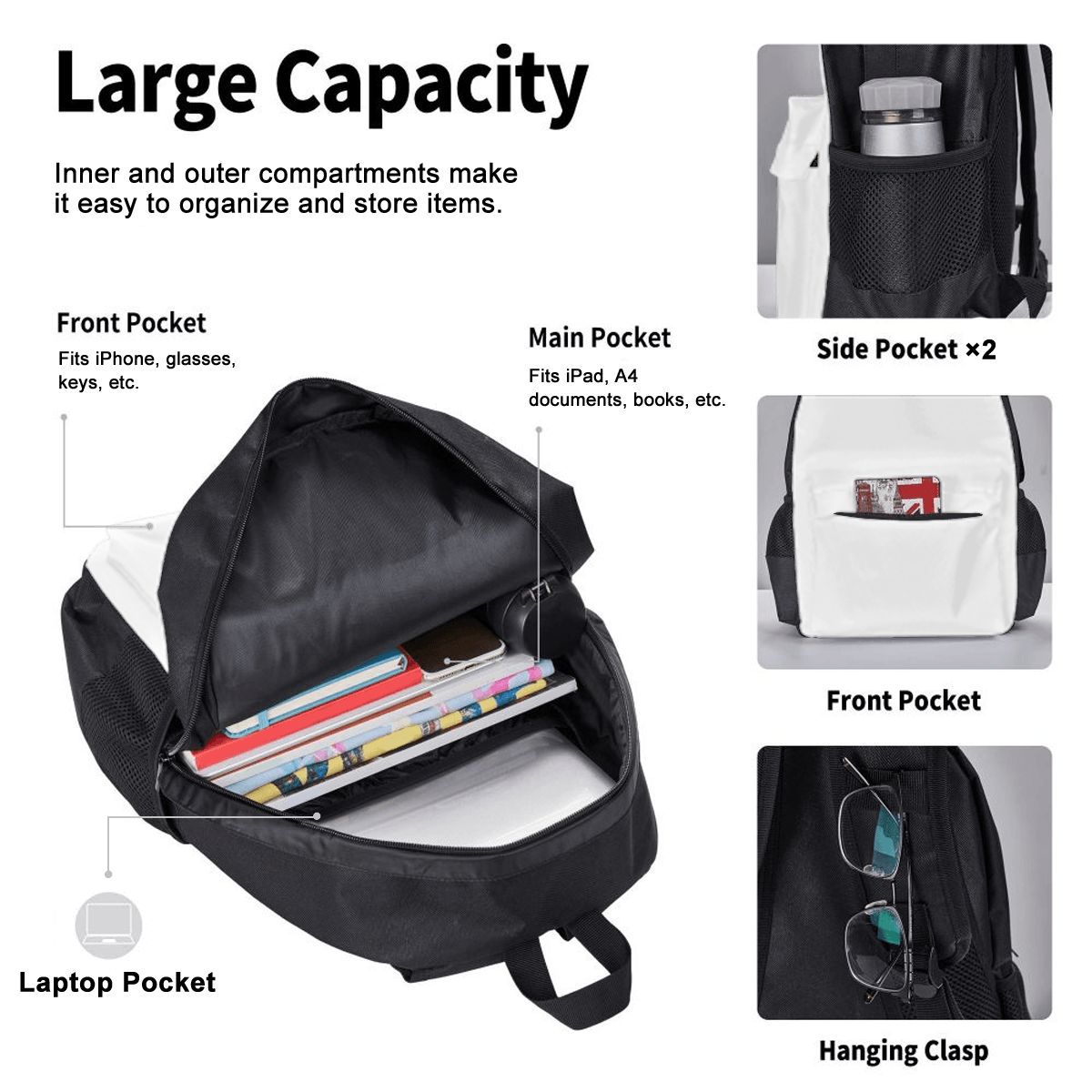 Custom Set of 3 Bags (Oxford Backpack Lunch Bag & Pencil Pouch)