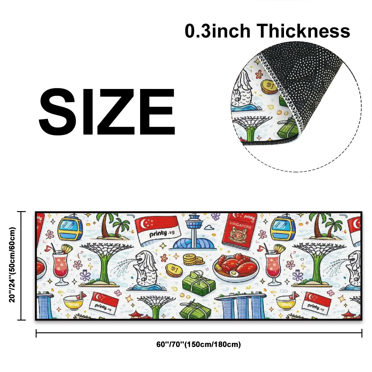 Custom Kitchen Area Rug for Floor Non-Slip Washable