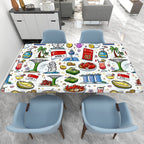Custom Large Rectangle Anti-Oil Table Cover with Elastic Edged