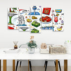 Custom 5 Panels Canvas Prints Wall Art (Set E)