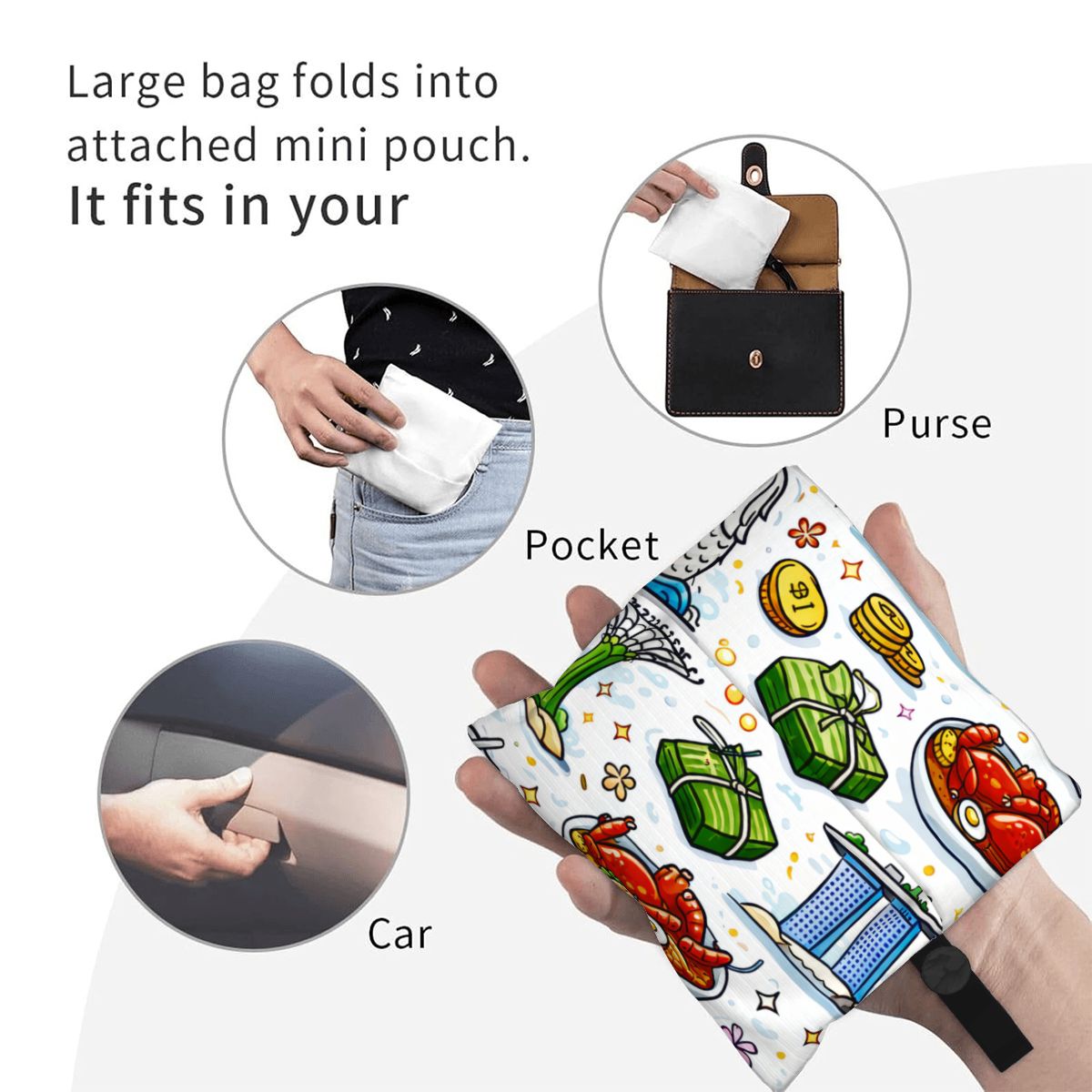 Custom Folding Reusable Grocery Bags