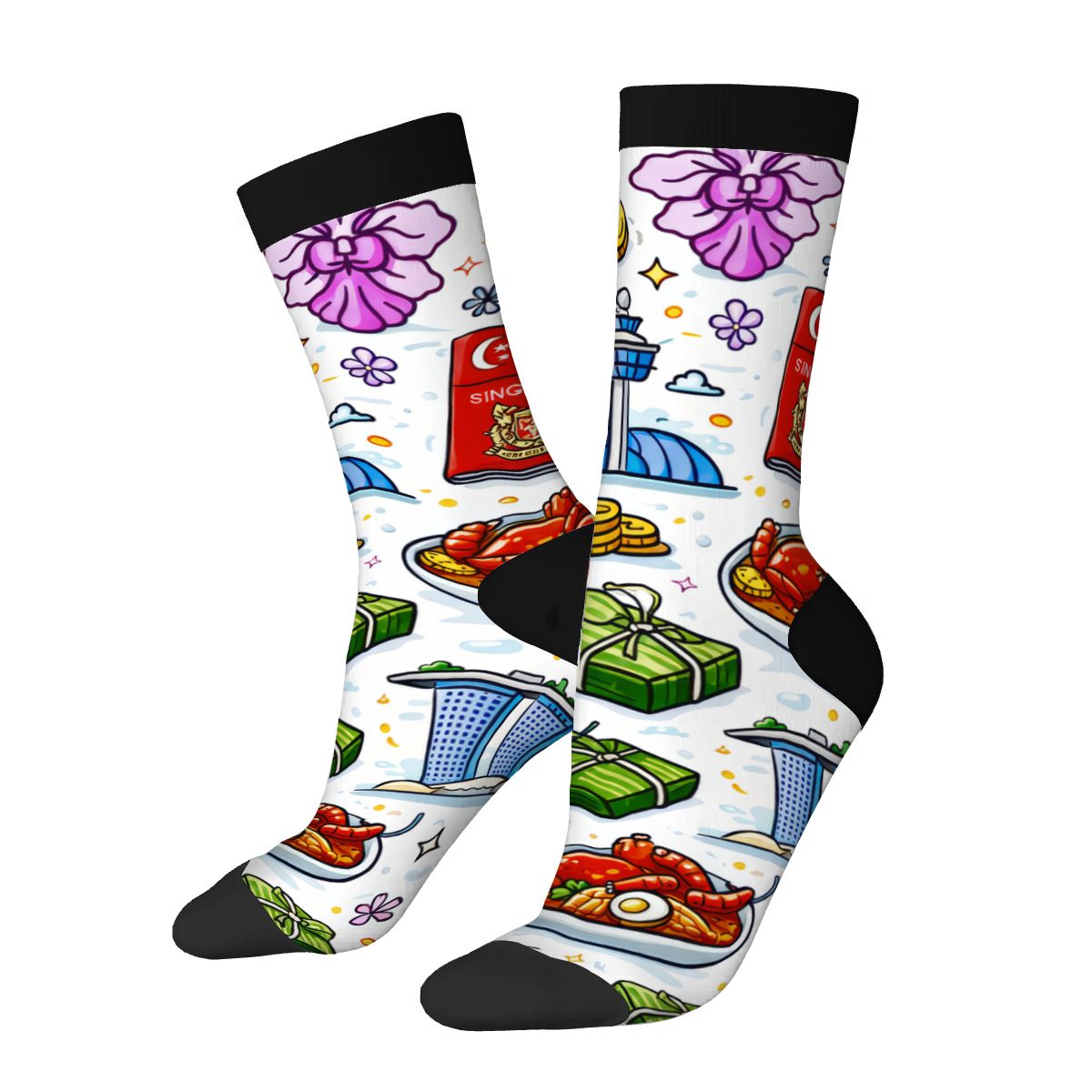 Custom Color Contrast Crew Socks