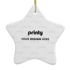 Custom Star Shape Ceramic Ornaments Christmas Decorations