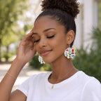 Custom Leather Round Earrings