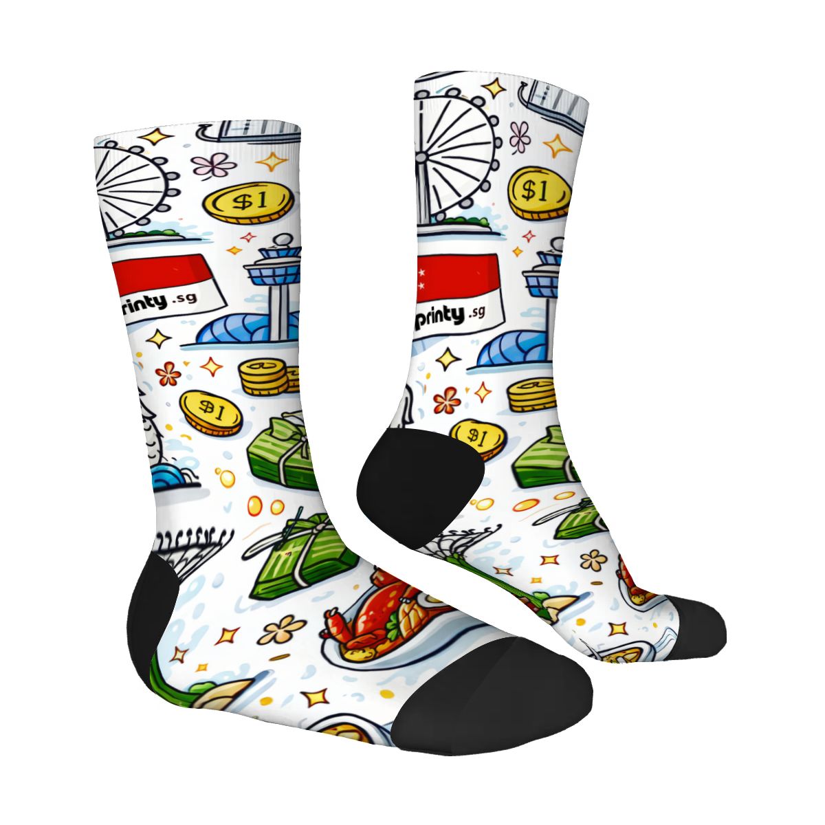Custom Color Contrast Crew Socks