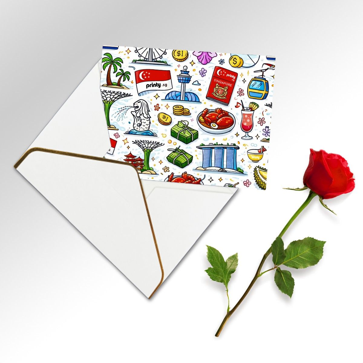 Custom Golden Edge Greeting Cards (Horizontal)