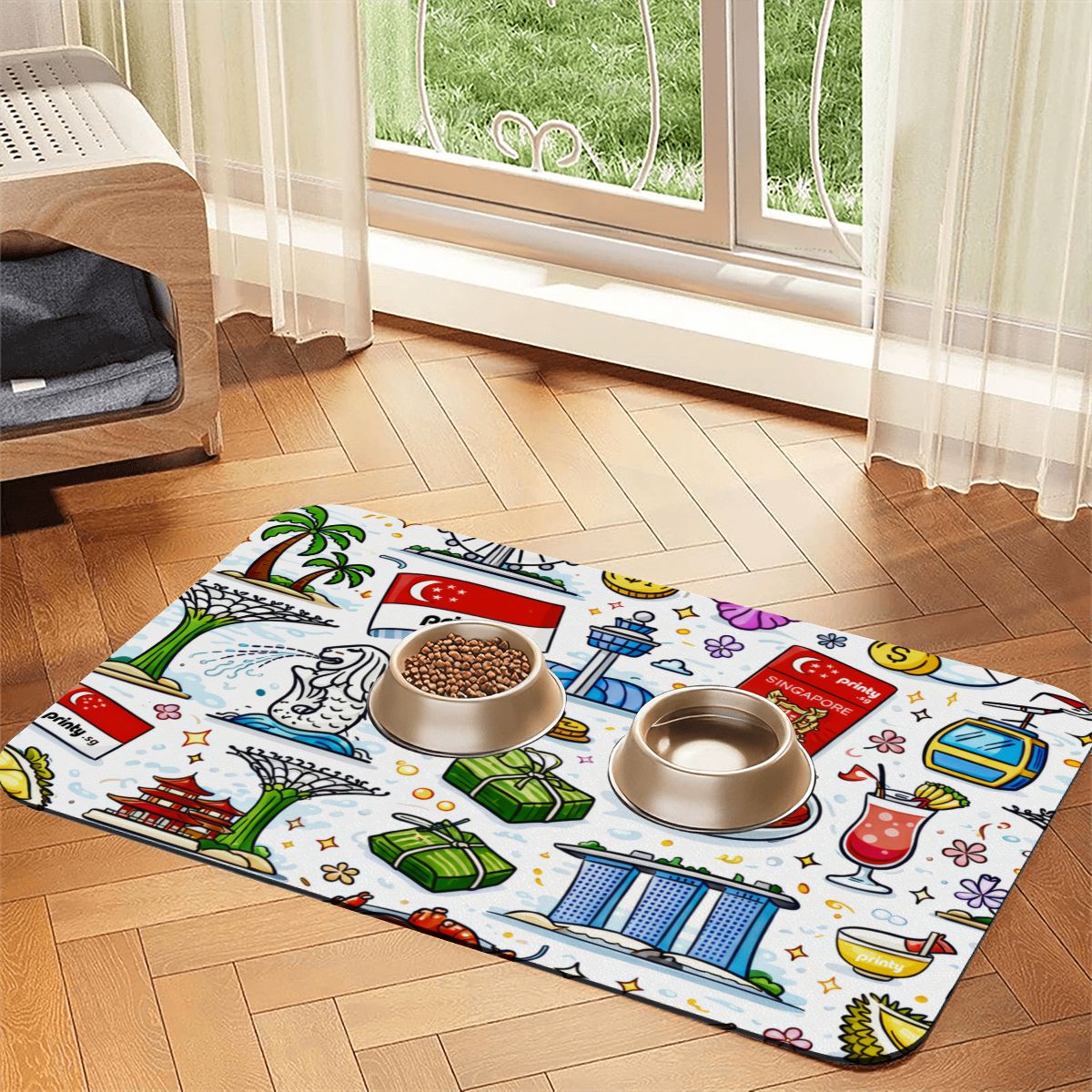 Custom PU Leather Pet Food Feeding Mat