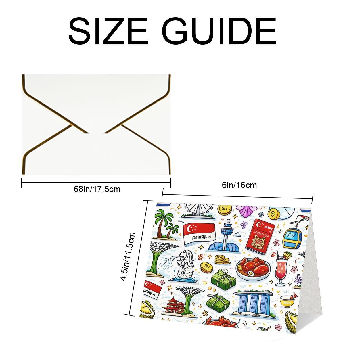 Custom Golden Edge Greeting Cards (Horizontal)