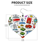 Custom Heart Shape Leather Earrings