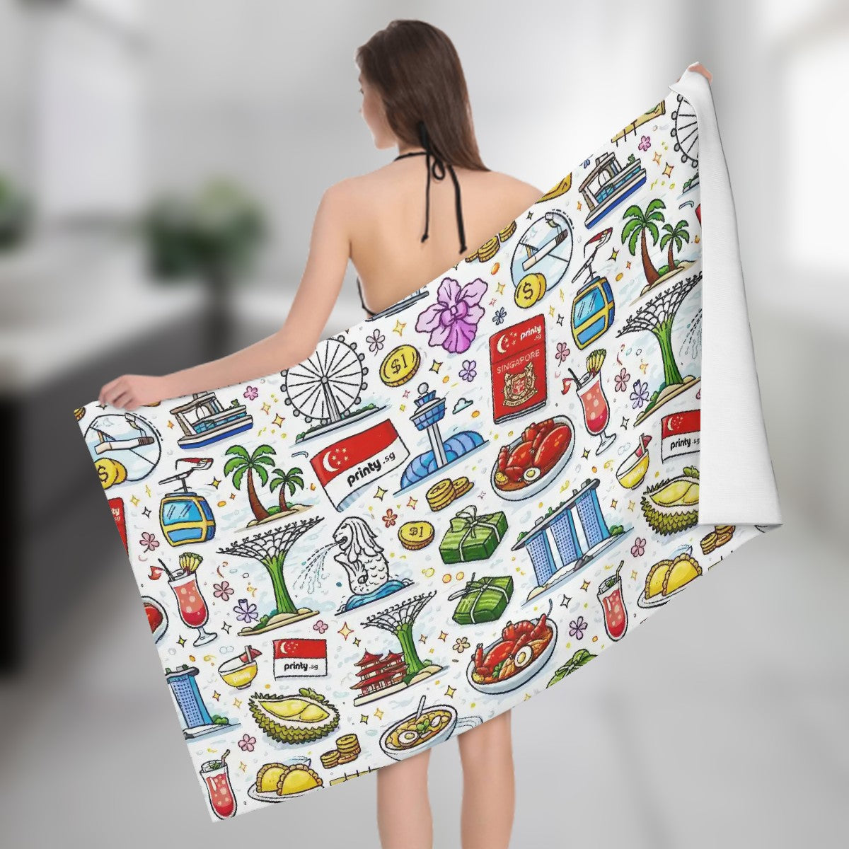Custom Microfiber Absorbent Bath Towels (Horizontal)