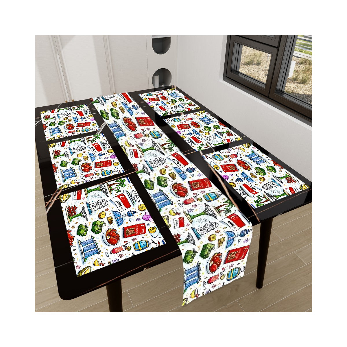 Custom Table Runner Placemat Set 7 Pieces