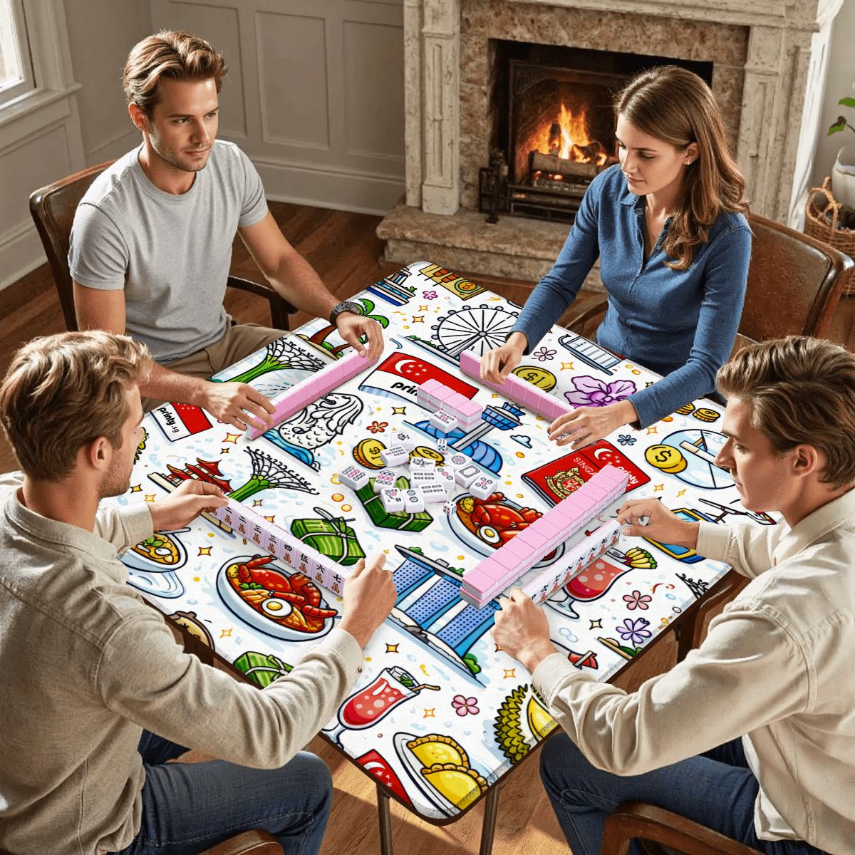 Custom Mahjong Mat 33"x33" (Ship Rolled up)