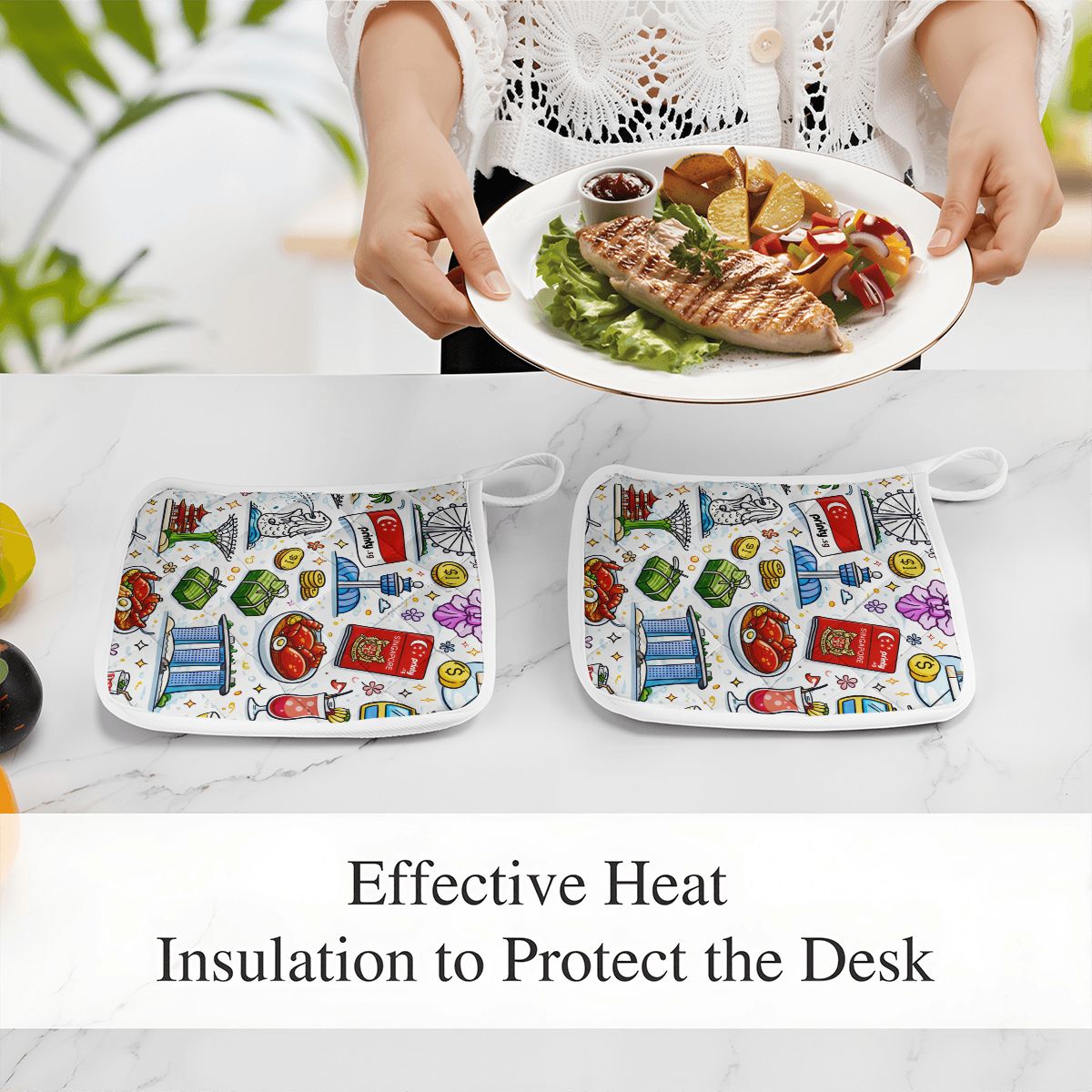Custom Heat Resistant Pot Holders Set of 2