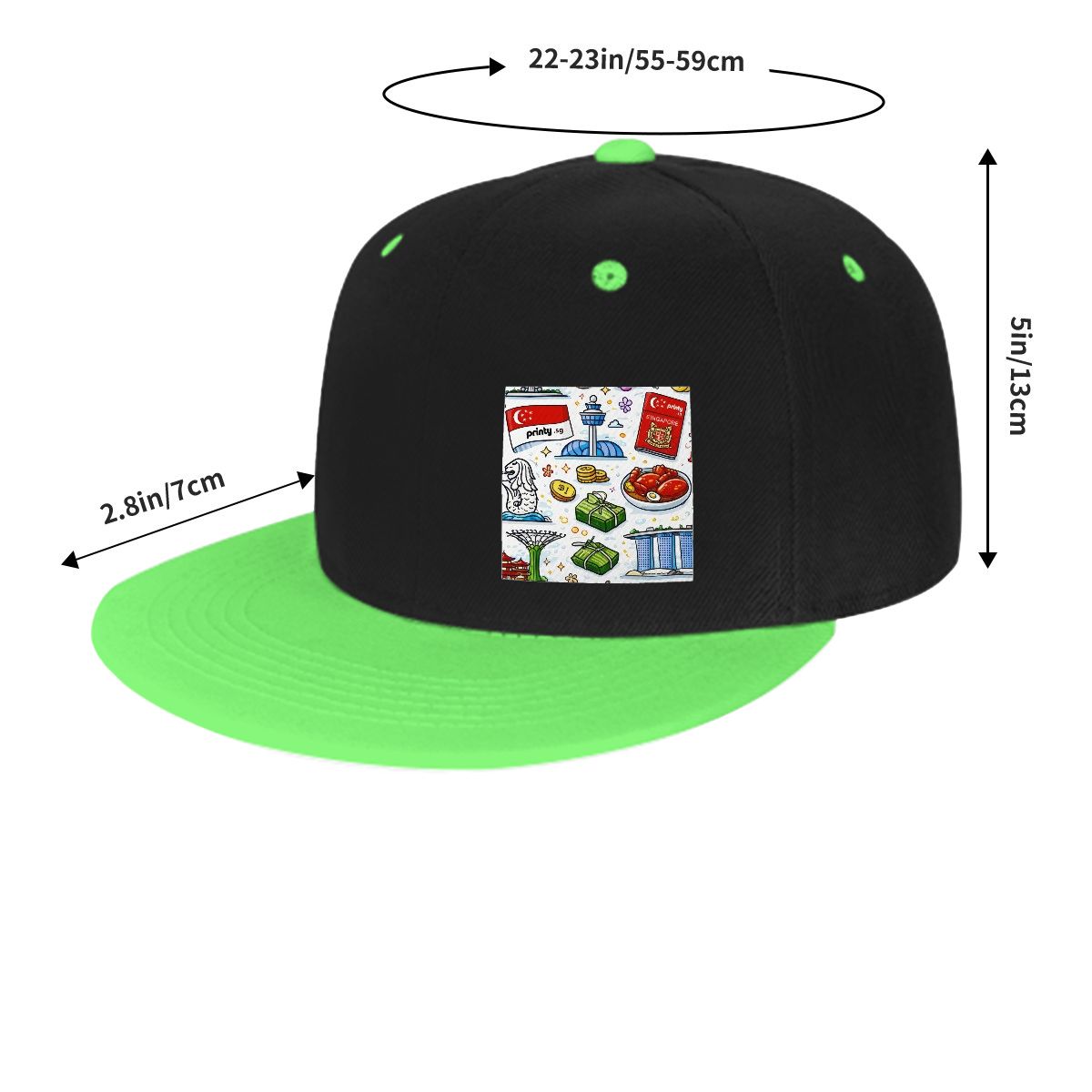 Custom Flat Bill Hats Hip Hop Style (Side Pattern)