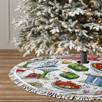 Custom Christmas Tree Skirt with Tassel Edges