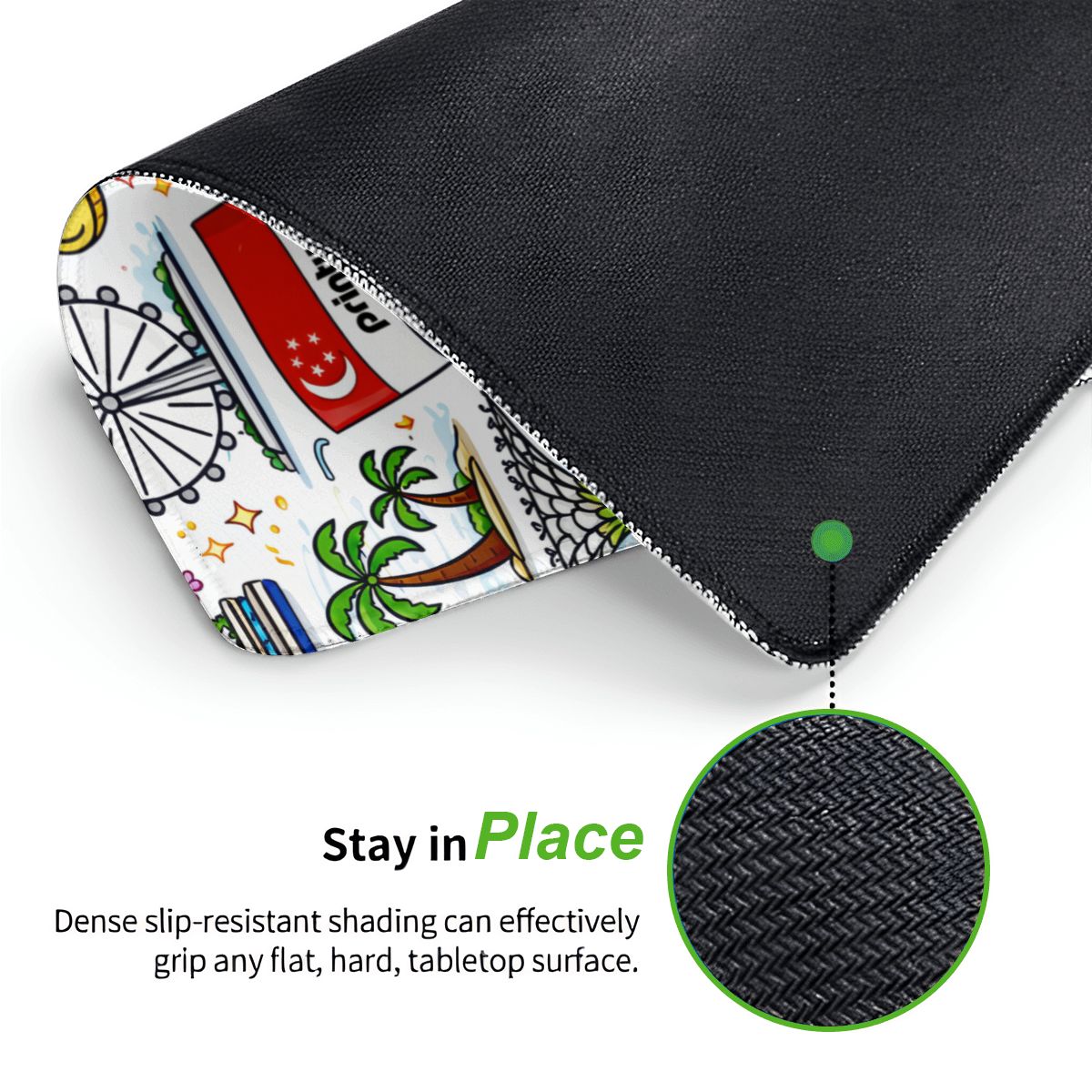 Custom Mouse Pad with Rubber Lock Edge