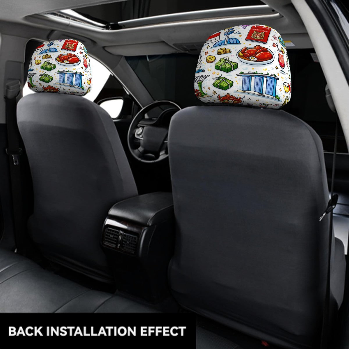 Custom Car Headrest Cover 2pcs