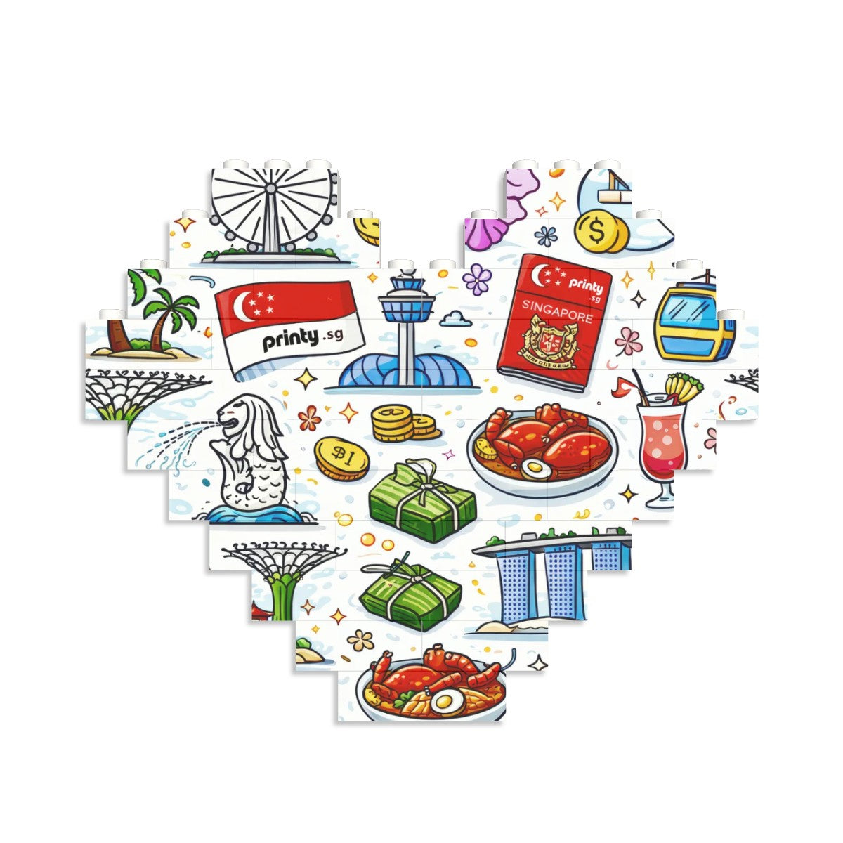 Custom Building Blocks Puzzles (Heart Shape)