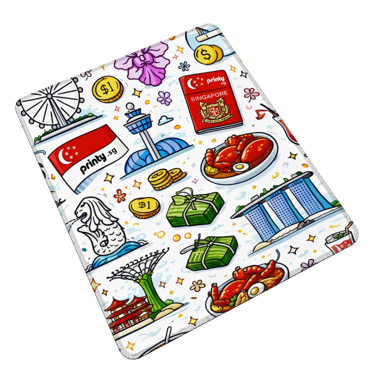 Custom Multi-Size Mouse Pad with Stitched Edge (Vertical)