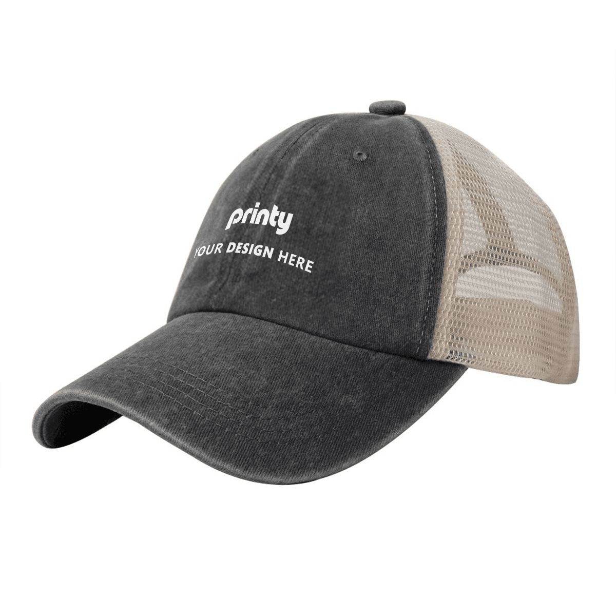 Custom Washed Denim Mesh Cap