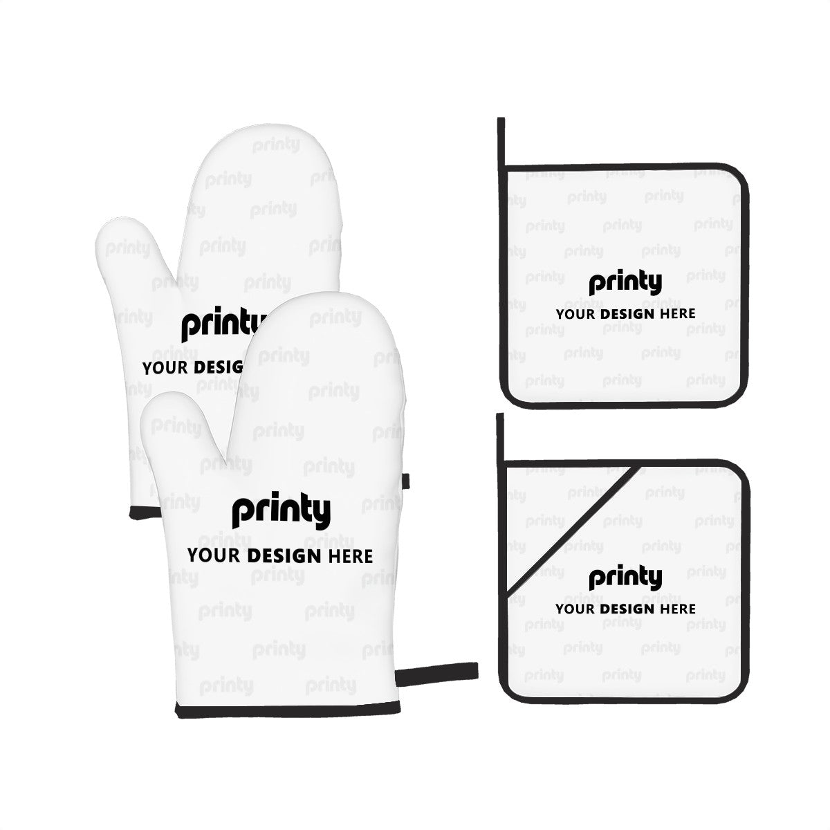 Custom Oven Mitts and Pot Holders Set of 4