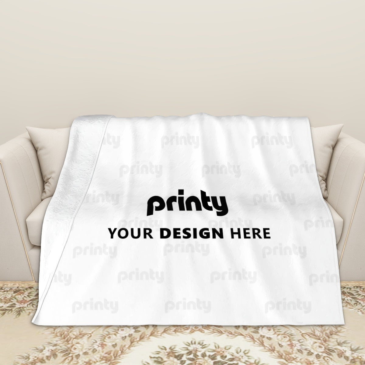Custom 280 GSM Multi-Size Flannel Throw Blanket (Horizontal)