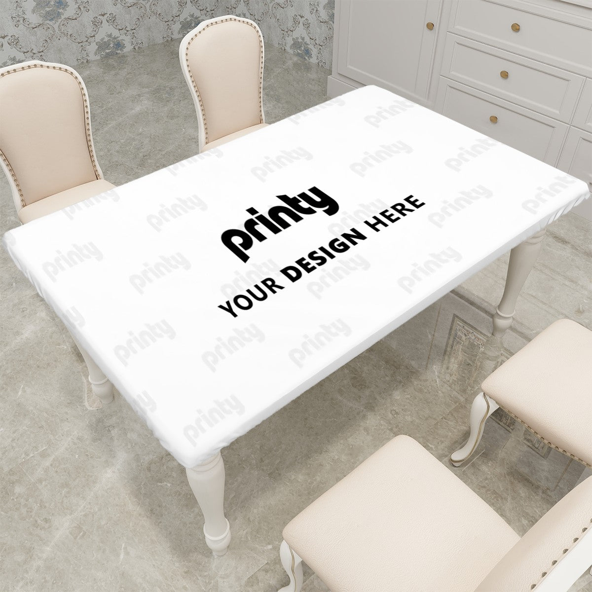 Custom Large Rectangle Anti-Oil Table Cover with Elastic Edged