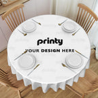 Custom Round Tablecloth with Wavy Edge