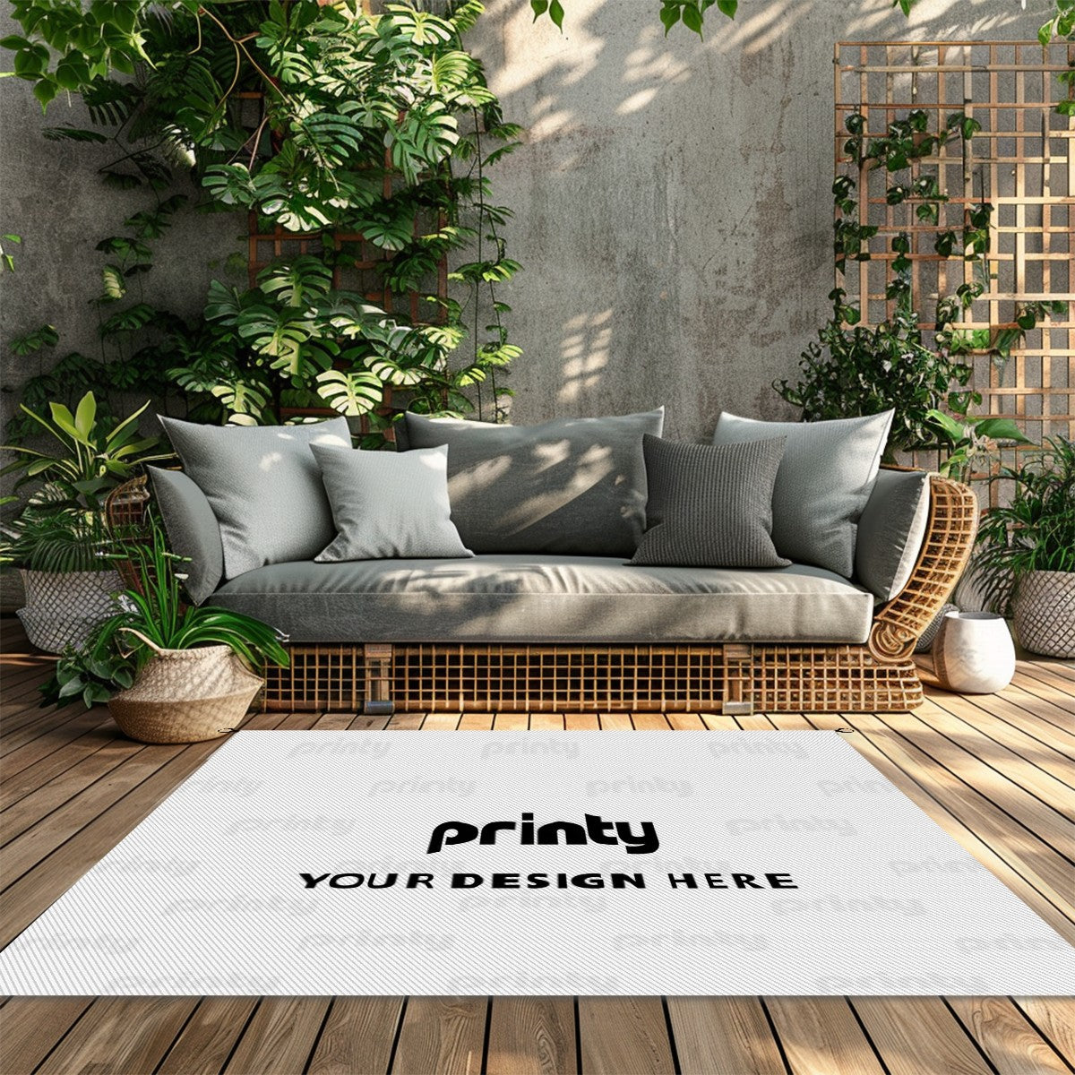 Custom Outdoor Plastic Straw Rug