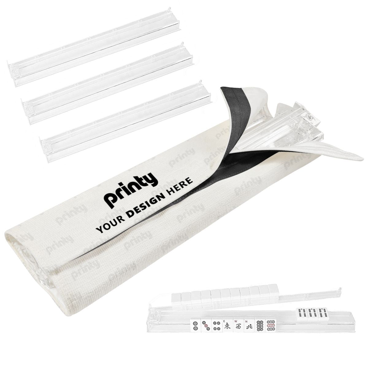 Custom 4 Mahjong Tile Pusher Racks with Bag
