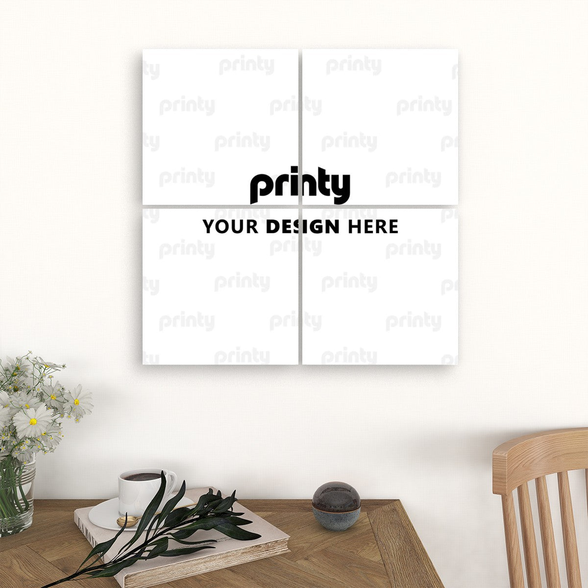 Custom 4 Panels Canvas Prints Wall Art (Set A)