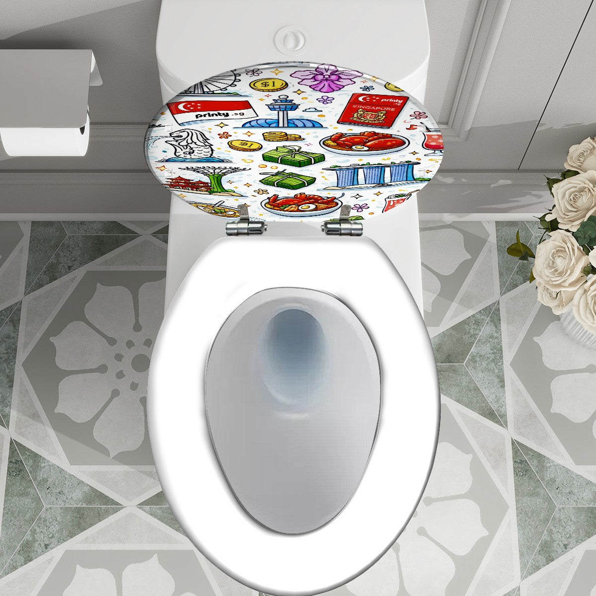 Custom Elongated Toilet Seat V-Shaped