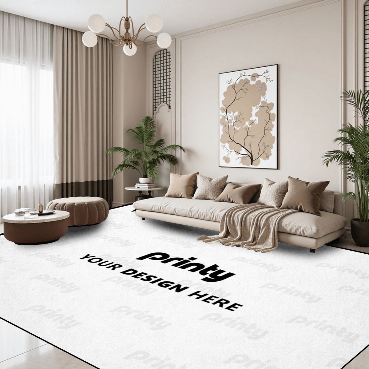 Custom Large Area Rug Floor Carpet (7:5)
