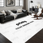 Custom Area Rug with White Border