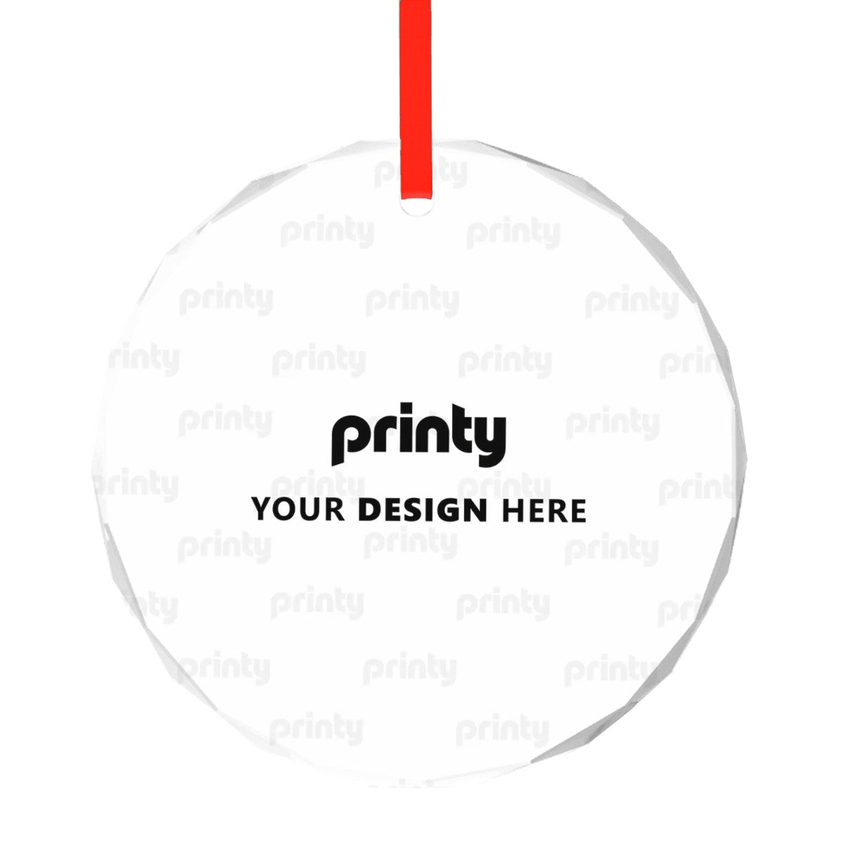 Custom Glass Round Christmas Ornament
