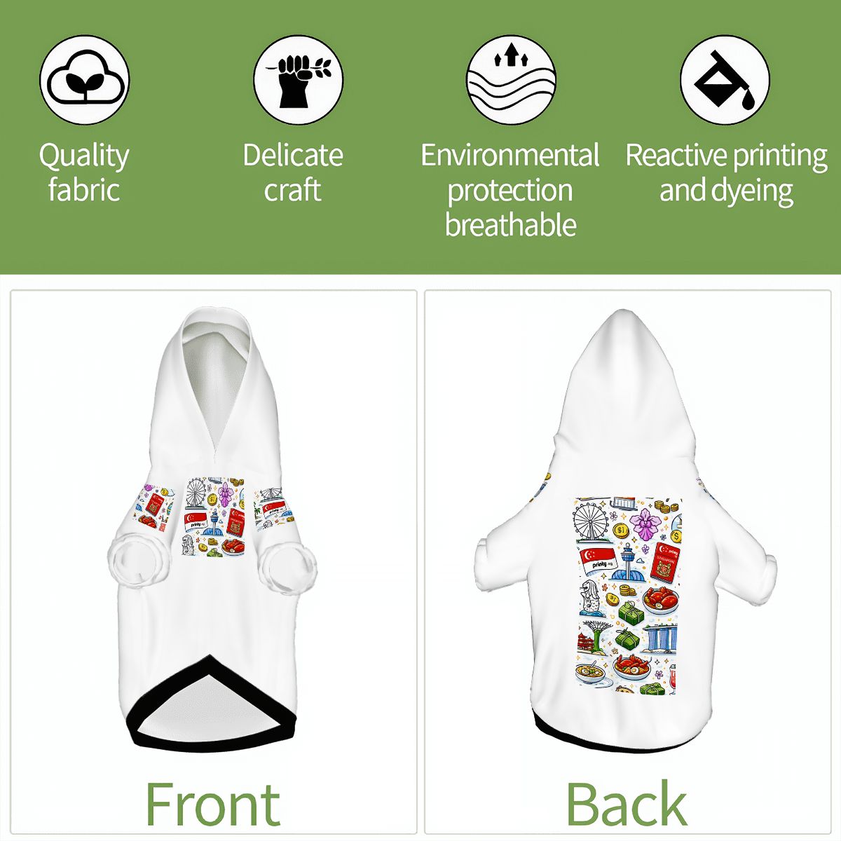 Custom Small Dog Hoodie Pet Clothes Multi-Faceted Design