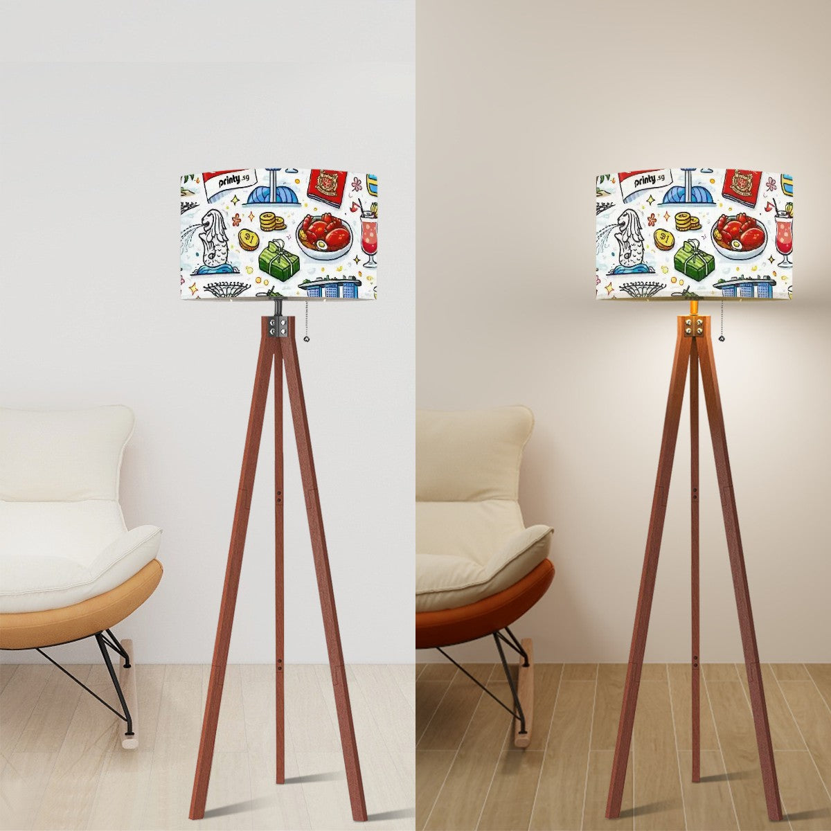 Custom Tripod Floor Lamp Shade
