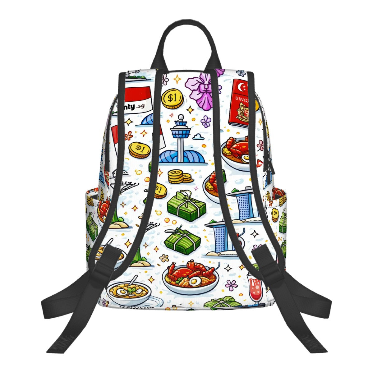 Custom Twill Zipper Front Pocket Backpack No Compartments